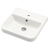 BACKSJÖN Semi-recessed wash-basin, white, 51x50 cm