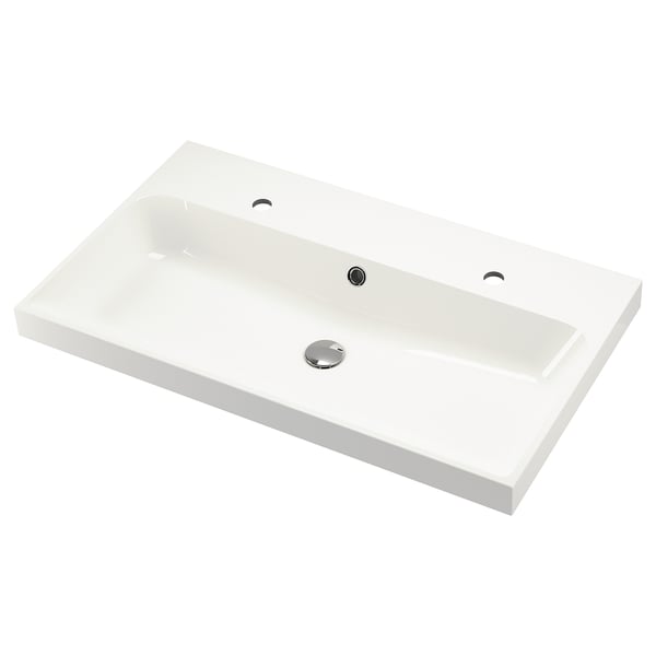 BACKSJÖN white marble sink, modern rectangular design.