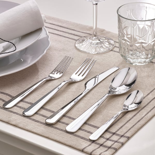 BÄCKÖRING 20-piece cutlery set, stainless steel