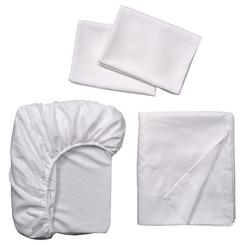 BÄRGLIM Sheet set, white, Queen
