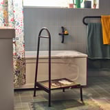 BÄSINGEN Step stool with handrail, anthracite