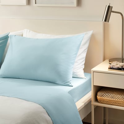 BANDPALPMAL Sheet set, light blue, Full/Double
