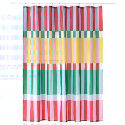 BANJANTRÄD Shower curtain, multicolour, 180x180 cm