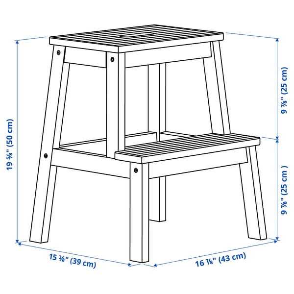 BEKVÄM Step stool, rubberwood, 50 cm