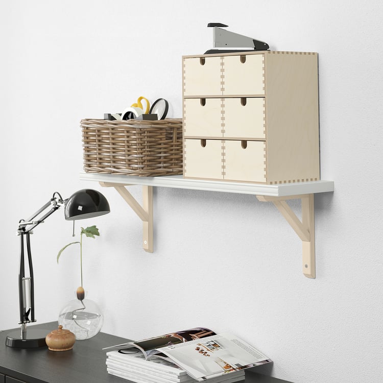 BERGSHULT / SANDSHULT wall shelf, white/aspen, 80x20 cm IKEA