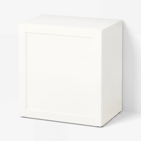 BESTÅ Shelf unit with door, white/Hanviken white, 60x42x64 cm
