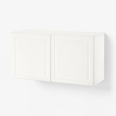 BESTÅ Shelf unit with doors, white/Smeviken white, 120x42x64 cm