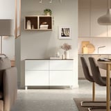 BESTÅ Storage combination w doors/drawers, white/Lappviken/Stubbarp white, 120x42x75 cm