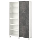 BESTÅ Storage combination with doors, white/Kallviken/Stubbarp concrete effect, 120x42x202 cm
