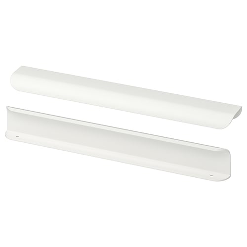 Two sleek white BILLSBRO aluminium handles, modern design, minimalist style.
