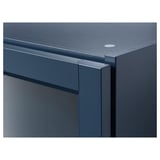 BILLY Bookcase with glass-doors, dark blue, 80x30x202 cm
