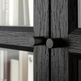 BILLY / OXBERG Bookcase with glass doors, black oak effect, 80x30x202 cm