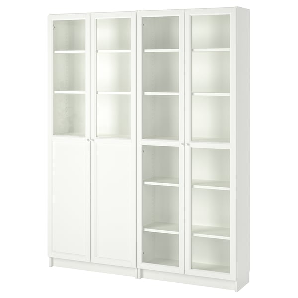 BILLY / OXBERG librería módulo superior y puertas, blanco/vidrio, 40x42x237  cm - IKEA