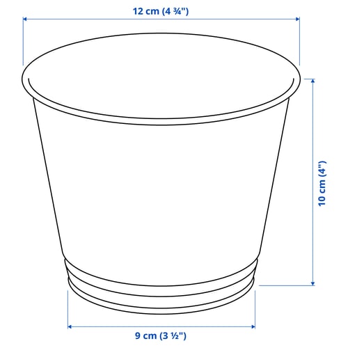 Illustration with measurements for the product: BINTJE.