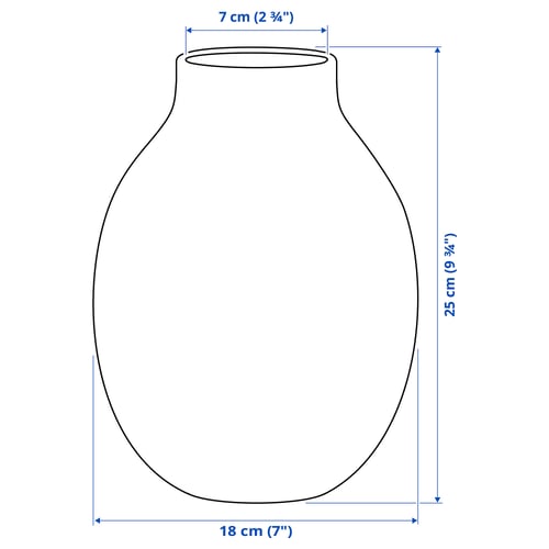 BLODBJÖRK Vase, beige, 25 cm