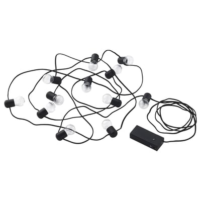 BLÖTSNÖ LED lighting chain with 12 lights, indoor/battery-operated black