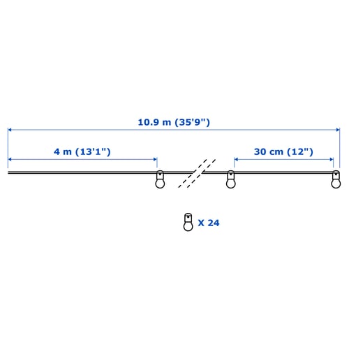 Illustration with measurements for the product: BLÖTSNÖ.