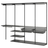 BOAXEL Wardrobe combination, anthracite, 245x40x201 cm
