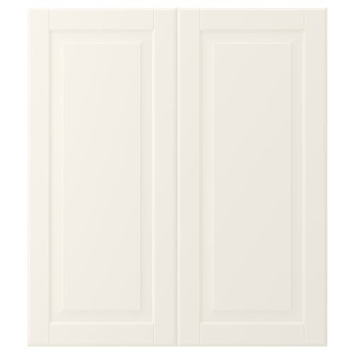 BODBYN off-white kitchen cabinet doors, classic with bevelled panels, smooth lacquered finish.