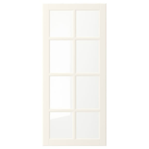 BODBYN Glass door, off-white, 46x102 cm