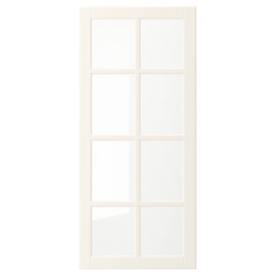 BODBYN Glass door, off-white, 46x102 cm