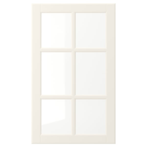 BODBYN Glass door, off-white, 46x76 cm