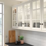 BODBYN Glass door, off-white, 46x76 cm