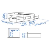 BRIMNES Bed frame with storage, white, Full