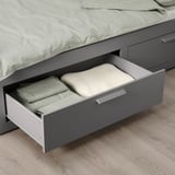 BRIMNES Day-bed frame with 2 drawers, grey, Twin