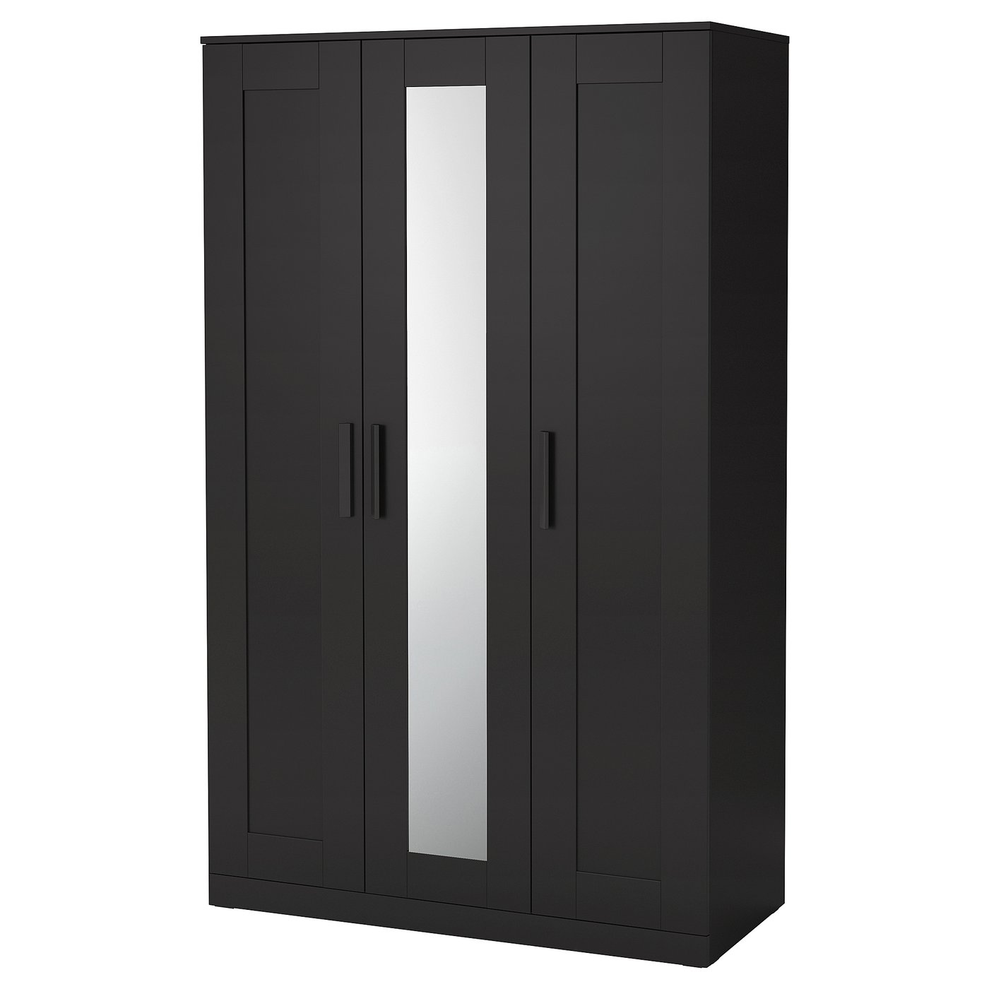 BRIMNES wardrobe with 3 doors, black, 117x190 cm - IKEA