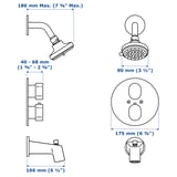 BROGRUND Bath/shwr set w thermostatic mixer, chrome-plated