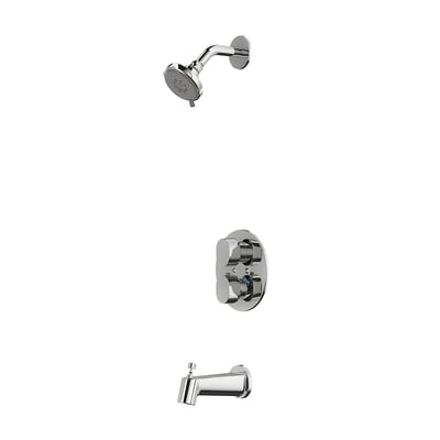 BROGRUND Bath/shwr set w thermostatic mixer, chrome-plated