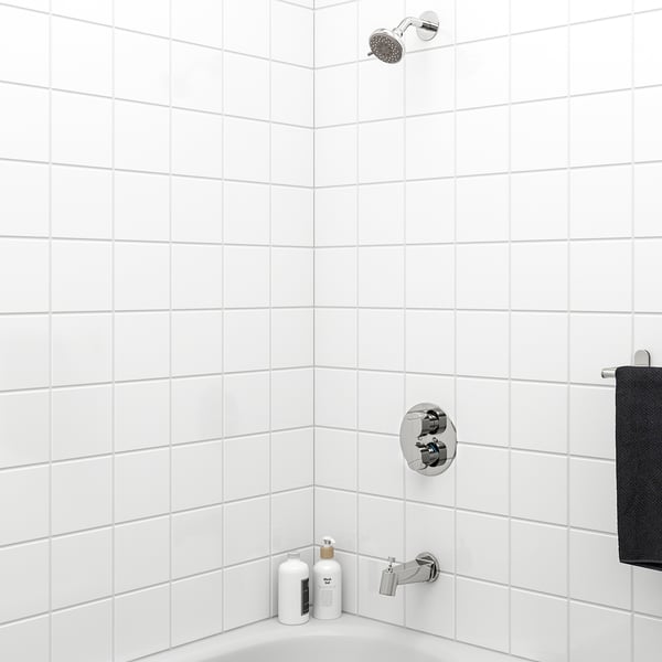 BROGRUND Bath/shwr set w thermostatic mixer, chrome-plated
