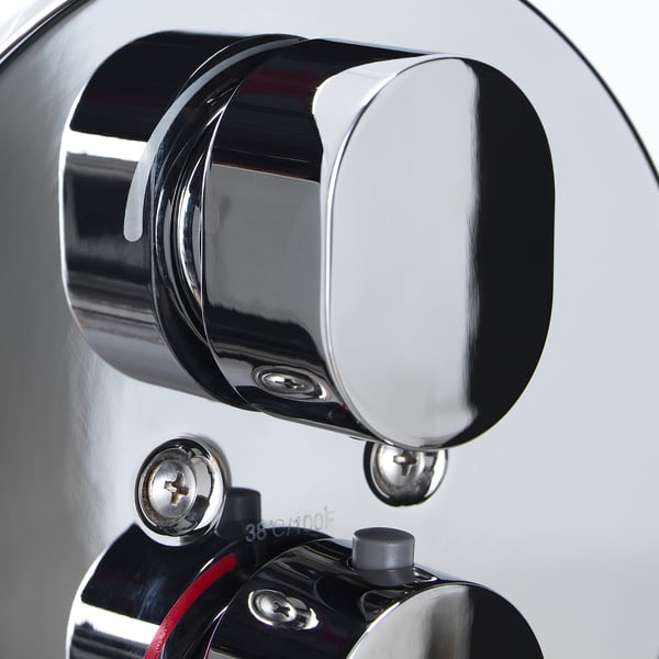 BROGRUND Bath/shwr set w thermostatic mixer, chrome-plated