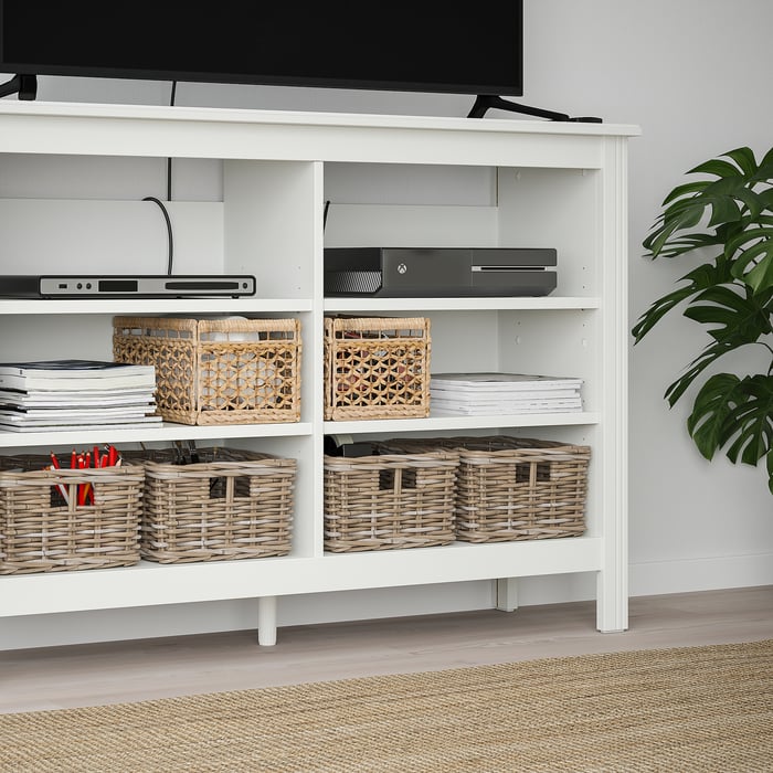 BRUSALI TV bench, white, 120x36x85 cm IKEA