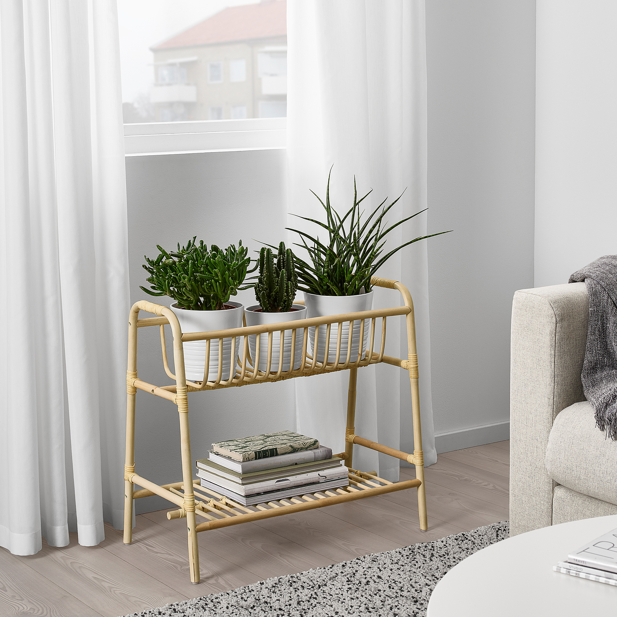 BUSKBO Plant stand, rattan, 60 cm IKEA