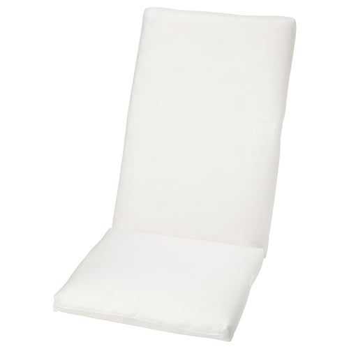 DUVHOLMEN cushion, white, rectangular, padded for comfort.