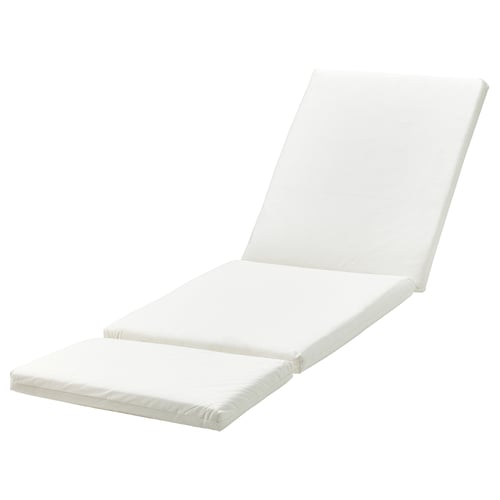 DUVHOLMEN white cushion, flat rectangular with slight incline, polyester & polyurethane foam filling, sleek modern design.