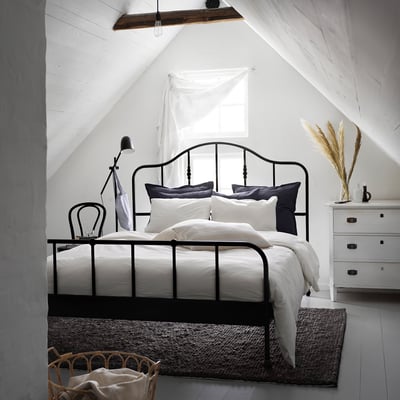 DVALA Duvet cover and pillowcase(s), white, Twin