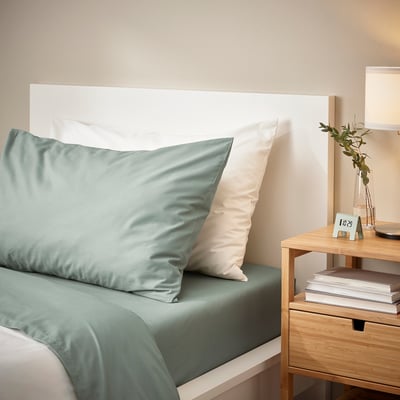 DVALA Pillowcase, grey-green, King