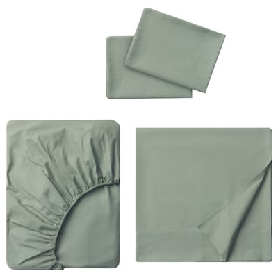 DVALA Sheet set, grey-green, Queen