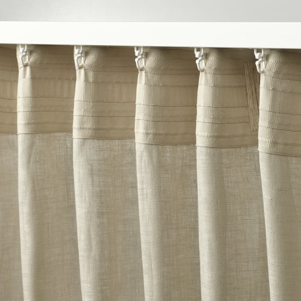 DYTÅG Curtains, 1 pair, linen/with heading tape, 145x250 cm