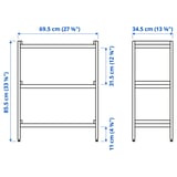 EKENABBEN Open shelving unit, aspen/white, 70x34x86 cm