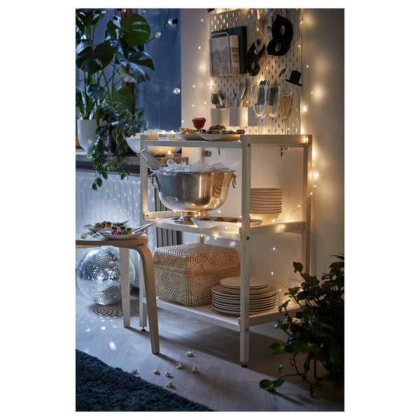 EKENABBEN Open shelving unit, aspen/white, 70x34x86 cm
