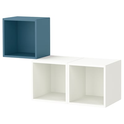 EKET Wall-mounted cabinet combination, dark grey-blue/white, 105x35x70 cm