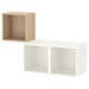 Option: EKET Wall-mounted cabinet combination, white stained oak effect/white, 105x35x70 cm