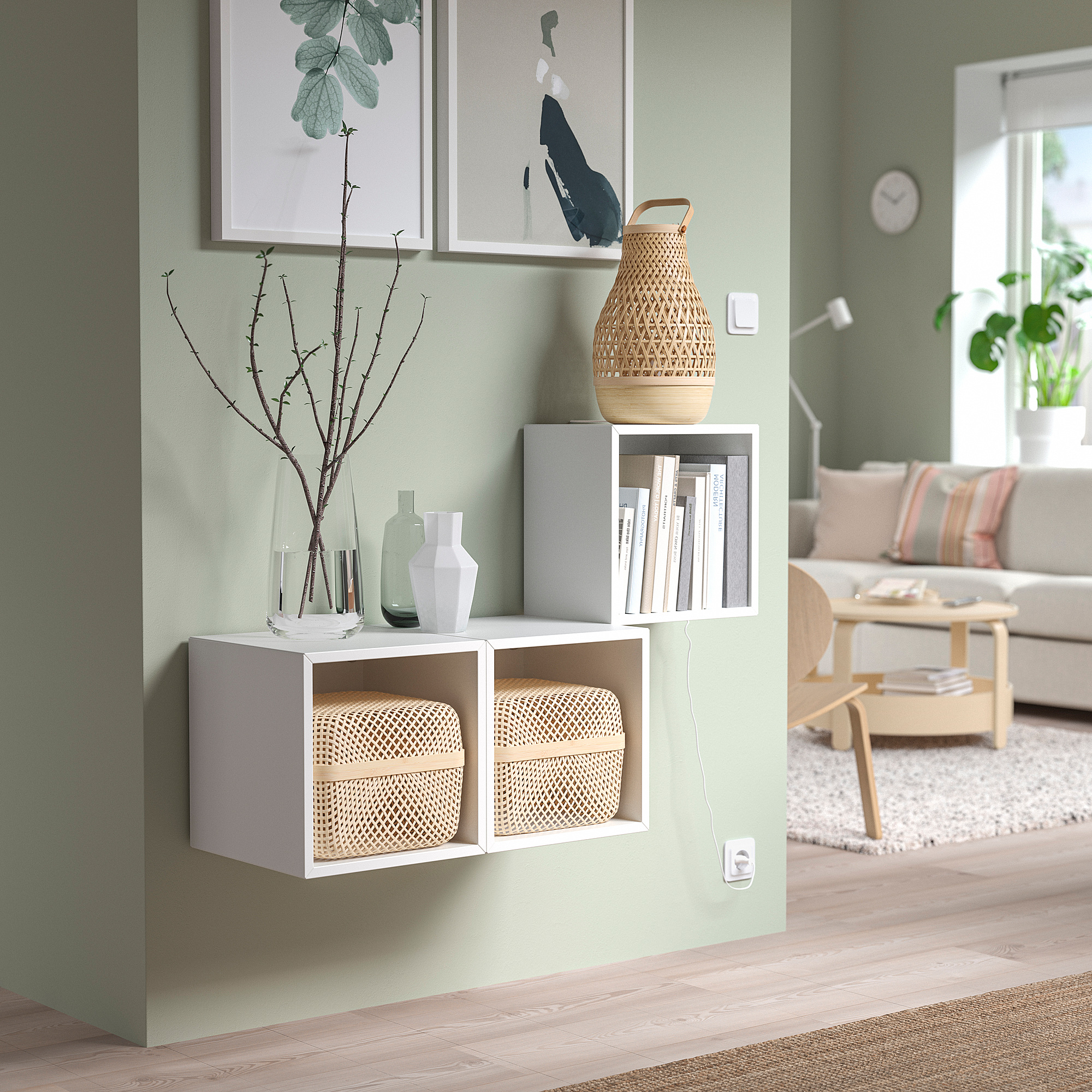 EKET Wall-mounted cabinet combination, white, 105x35x70 cm