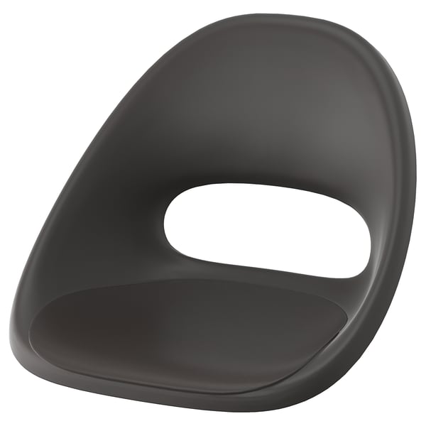 Black ELDBERGET seat shell with ventilation cutouts.