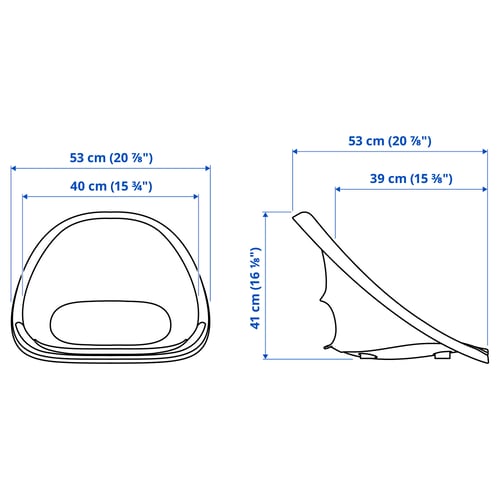 Illustration with measurements for the product: ELDBERGET.