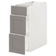 ENHET Base cabinet with 3 drawers, white/grey frame, 30x63x76 cm